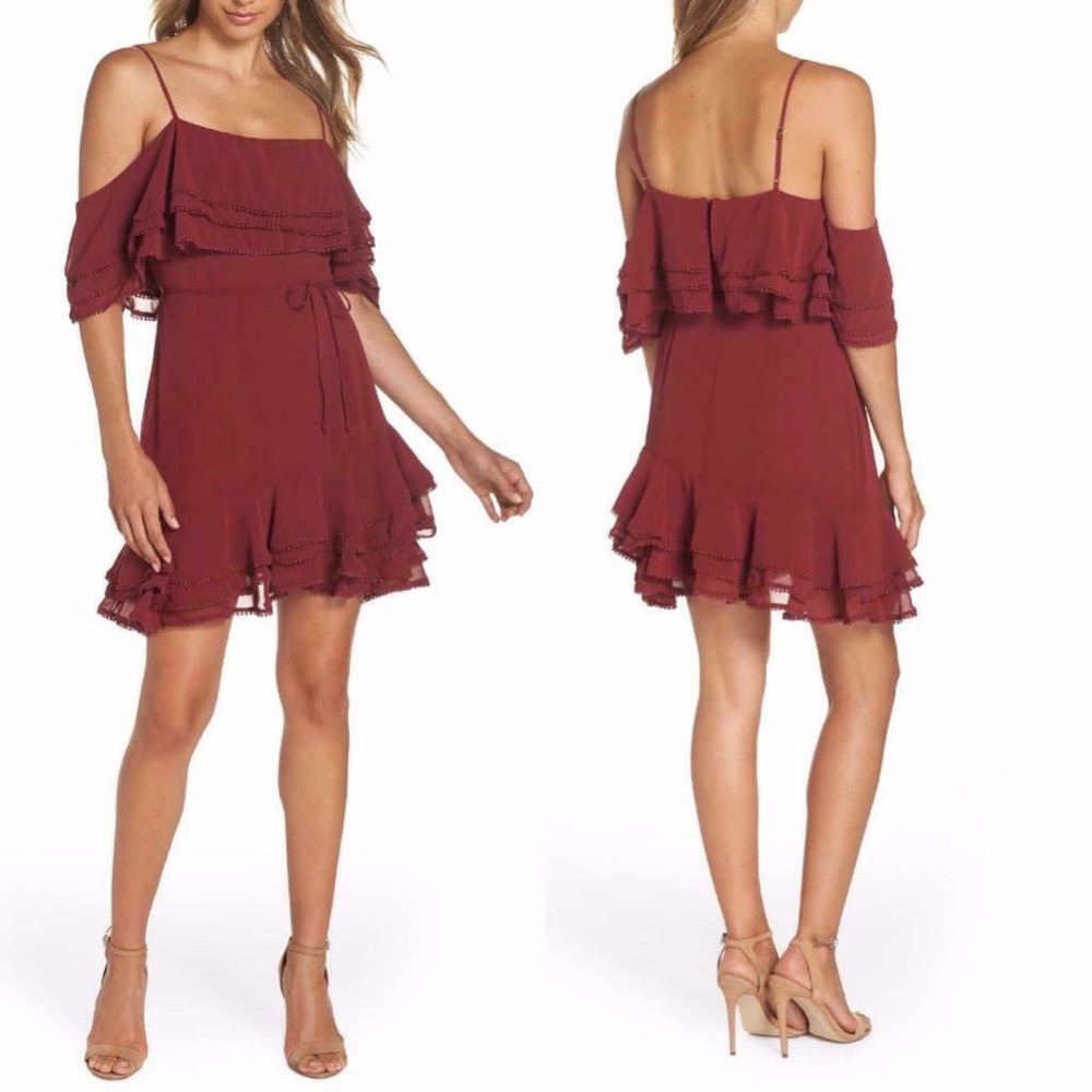 COPY - RSVP By BB DAKOTA Wine UP ALL NIGHT Layered DRESS